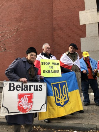Беларусы ЗША пратэставалі супраць агрэсіі Расеі ў Азоўскім моры (фота)
